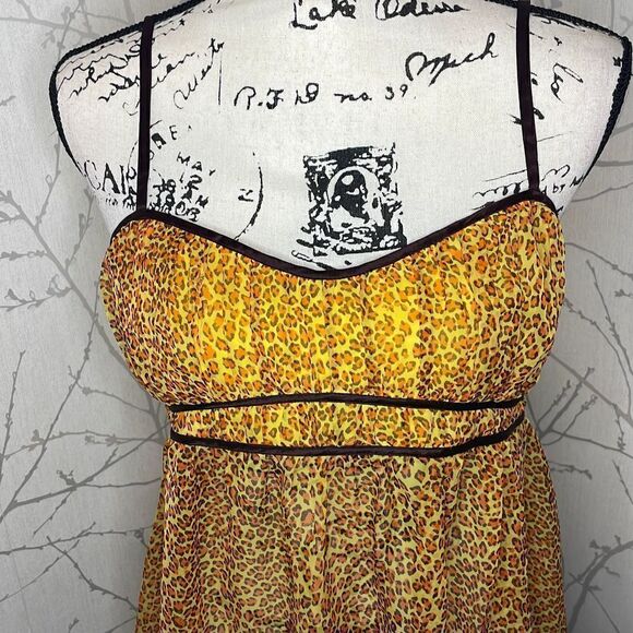 Victoria's Secret Very Sexy Cheetah Print Sheer‎ Babydoll, Size Large - Picture 2 of 4